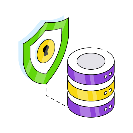 Server Security, Dataserver, Database Security, Database Protection, Database Safety  illustration