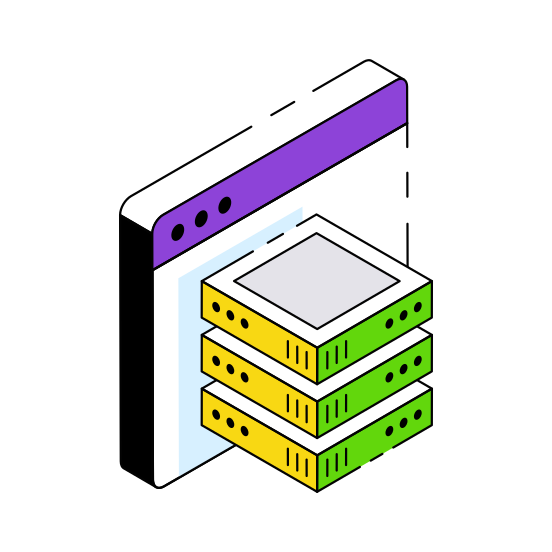Server Website, Dataserver, Online Server, Server Rack, Online Database  illustration