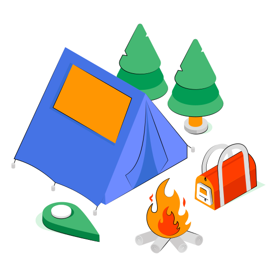 Camping, Campsite, Temporary Residence, Outdoor Accommodation, Tent illustration