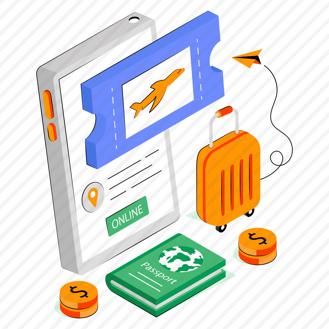 Mobile Ticket Booking, Ticket Book App, Voucher, Permit Pass, Travel Pass,  preview