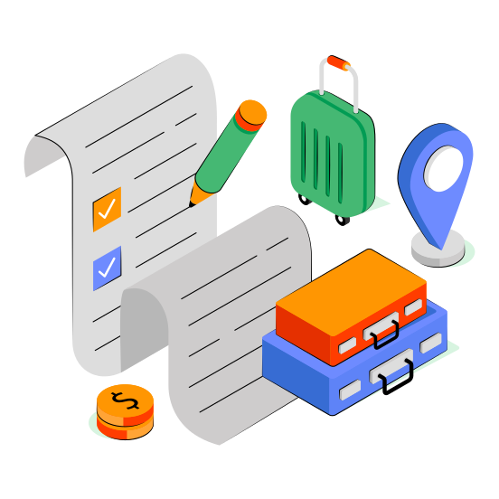 Travel List, Checklist, Todo, Worksheet, Task List  illustration