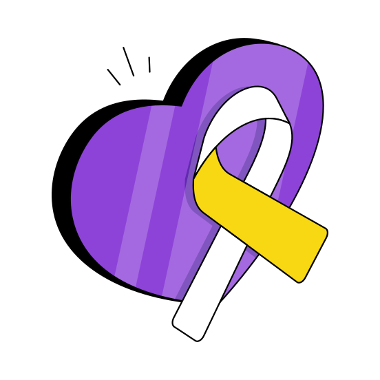 Awareness Ribbon, Cancer Ribbon, Heart Cancer, Folding Ribbon, Ribbon  illustration