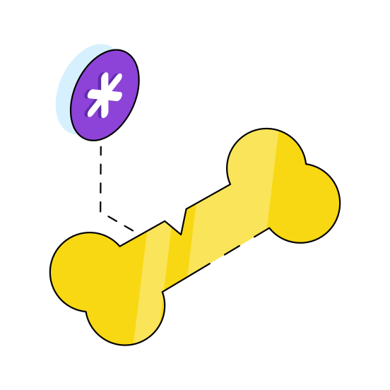 Broken Bone, Cracked Bone, Osteoporosis, Fracture Bone, Osseous Tissue  illustration