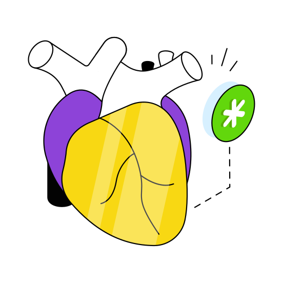 Heart, Cardio, Cardiology, Human Organ, Body Part illustration