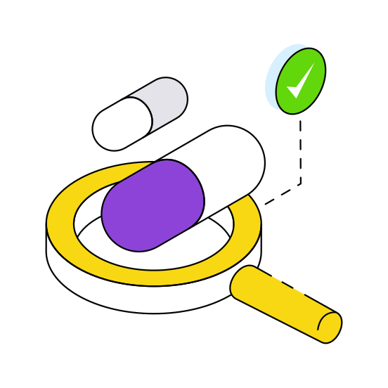 Medical Research, Medicine Research, Find Medicine, Search Pills, Search Tablet, illustration