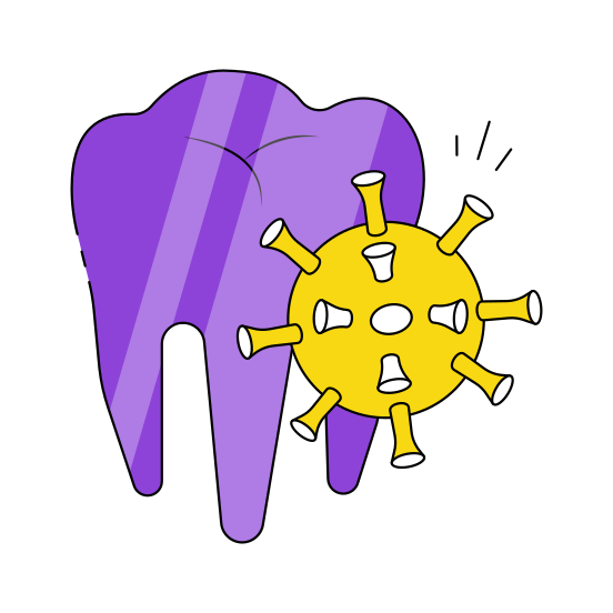 Tooth Virus, Dentology, Stomatology, Dentistry, Healthy Tooth illustration