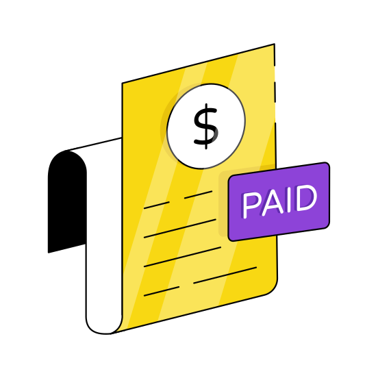 Bill Paid, Invoice, Receipt Writing, Payment Slip, Commerce illustration