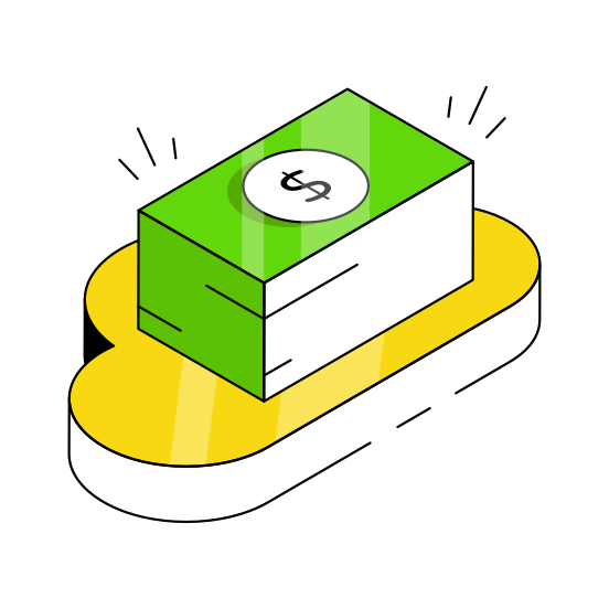 Cloud Earning, Cloud Money, Cloud Cash, Cloud Investment, Cloud Economy,  illustration