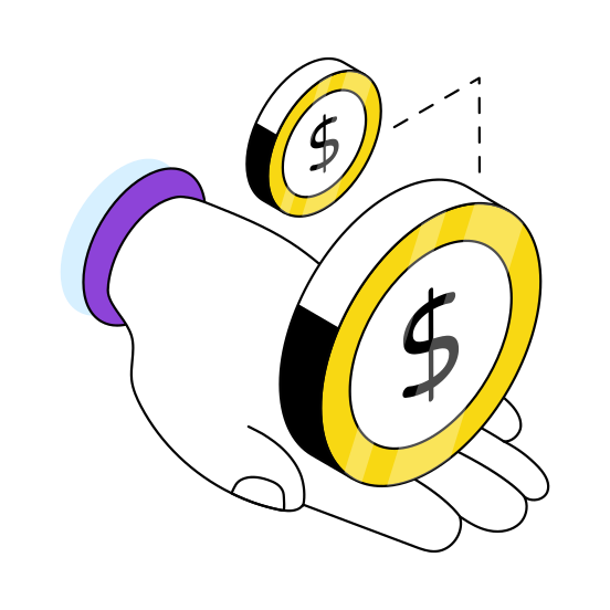 Dollar Coin, Cash Coin, Money Coin, Giving Cash, Currency Coin illustration