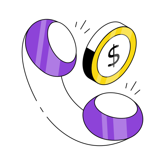 Financial Call, Phone Call, Business Call, Telecommunication, Teleconversation illustration