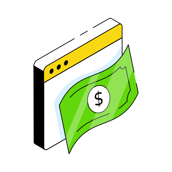 Investment Website, Online Investment, Online Money, Online Cash, Online Economy illustration