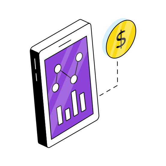 Mobile Data Analytics, Mobile Infographic, Statistics, Online Chart, Mobile Graph  illustration