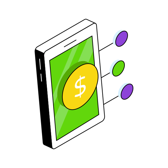 Mobile Money, Online Money, Online Cash, Online Banking, Ebanking  illustration