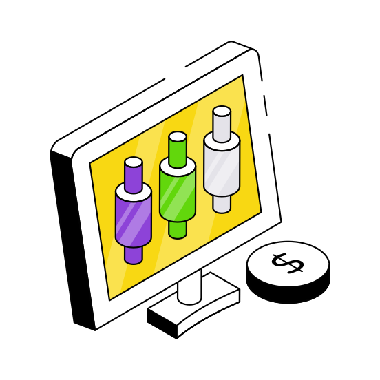 Online Data Analytics, Online Infographic, Online Statistics, Business Data, Bar Chart illustration