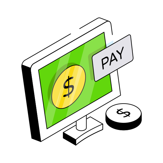 Online Payment, Online Money, Online Cash, Online Banking, Ebanking  illustration