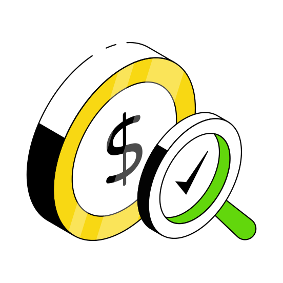 Search Dollar, Search Money, Financial Research, Dollar Analysis, Search Cash  illustration