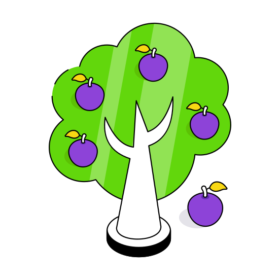 Apple Tree, Botany, Forestland, Woodland, Ecology illustration