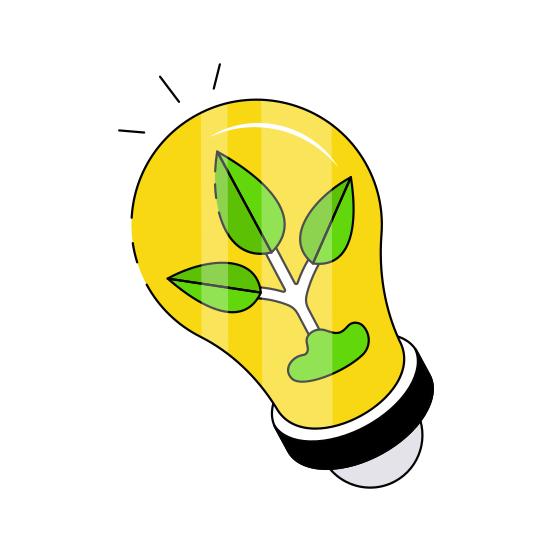 Eco Idea, Innovation, Bright Idea, Creative Idea, Big Idea,  illustration