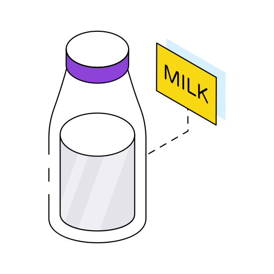 Milk Bottle, Milk Container, Dairy Bottle, Glass Bottle, Preserved Milk illustration