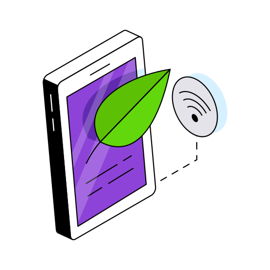 Mobile Leaf, Mobile Eco, Mobile Ecology, Eco App, Online Leaf illustration