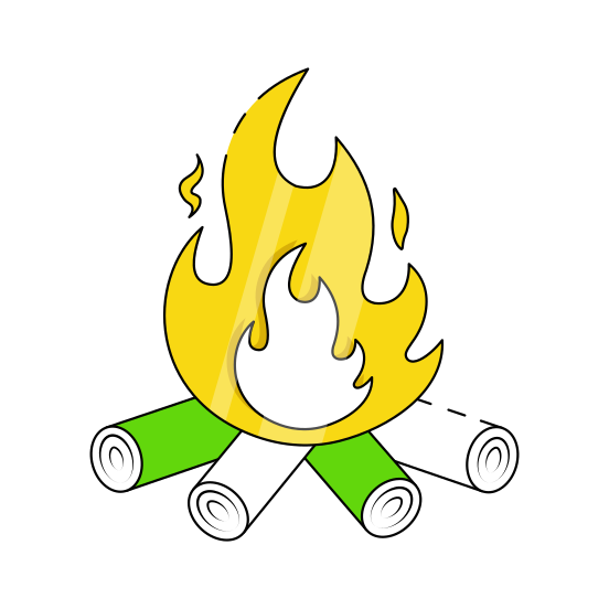 Campfire, Fireplace, Hearth, Bonfire, Wood Burning  illustration