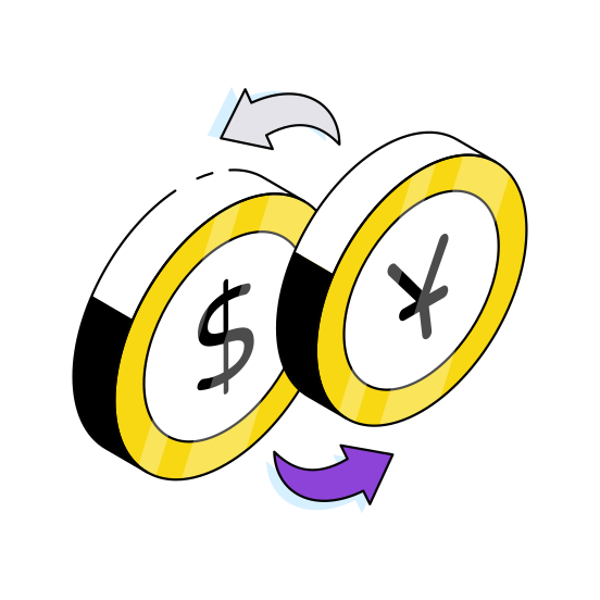 Currency Exchange, Money Exchange, Financial Exchange, Forex, Foreign Exchange illustration