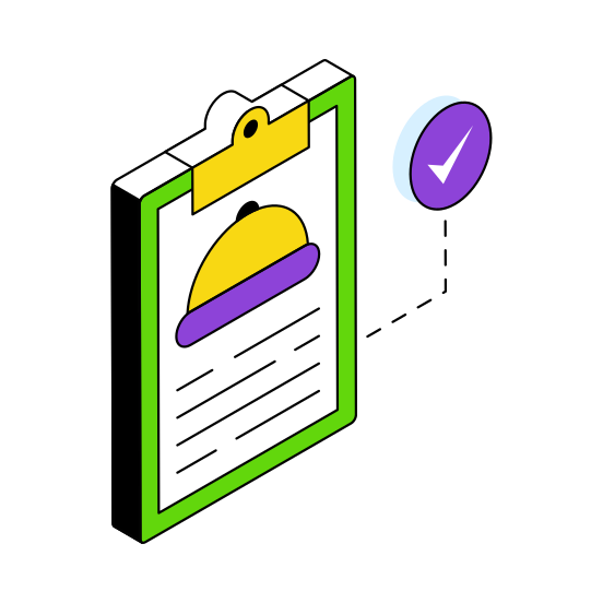 Food List, Food Menu, Food Card, Restaurant List, Checklist  illustration