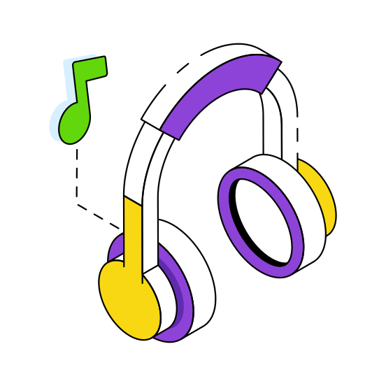 Headphones, Listening Device, Headset, Earphones, Listening Music,  illustration