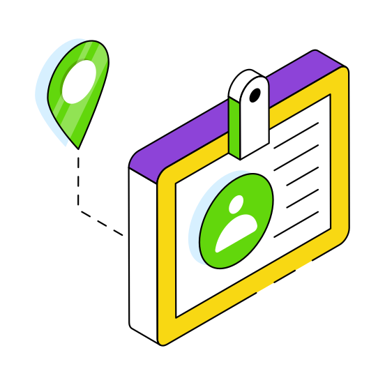 Id Badge, Identity Card, Identification Card, Membership Card, Employee Card illustration