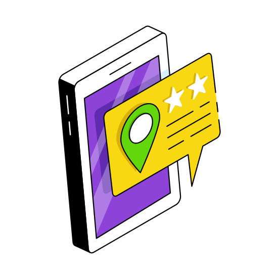 Mobile Location Chat, Location Message, Location Conversation, Location Text, Location Discussion illustration