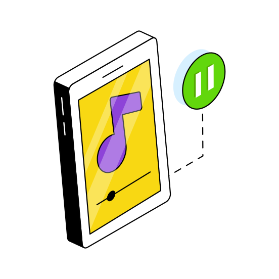 Mobile Music, Online Music, Music App, Mobile Song, Audio Song  illustration