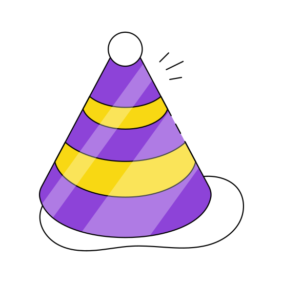 Party Cap, Party Hat, Headwear, Headgear, Headpiece illustration