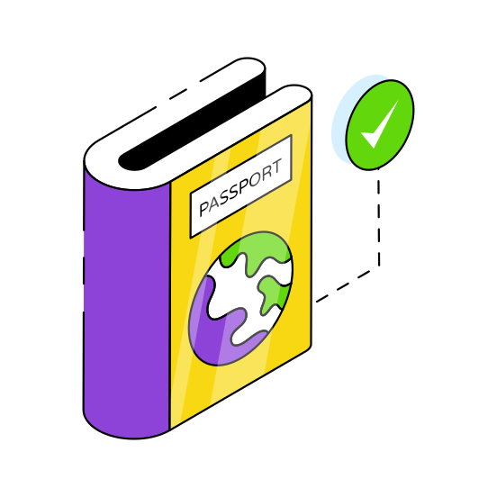 Passport, Visa, Permit, Travel Pass, Identity Pass illustration