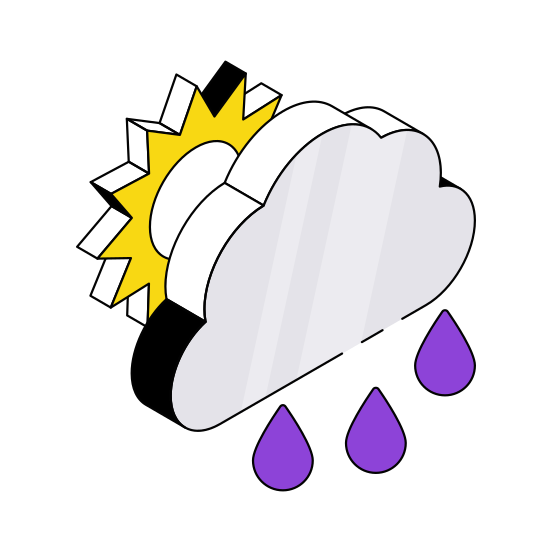 Sunny Rainy Day, Weather, Forecast, Overcast, Meteorology,  illustration