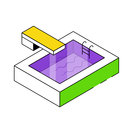 Swimming Pool, Ladder Pool, Natatorium, Leisure Pool, Plunge Bath illustration