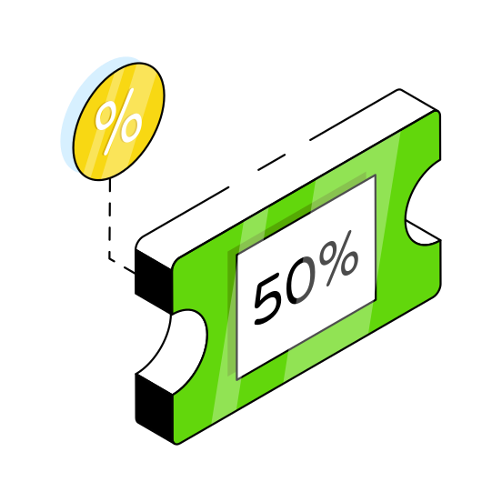 Discount Card, Discount Voucher, Discount Label, Discount Tag, % Discount  illustration