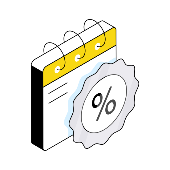 Discount Schedule, Sale Schedule, Shopping Plan, Almanac, Calendar,  illustration