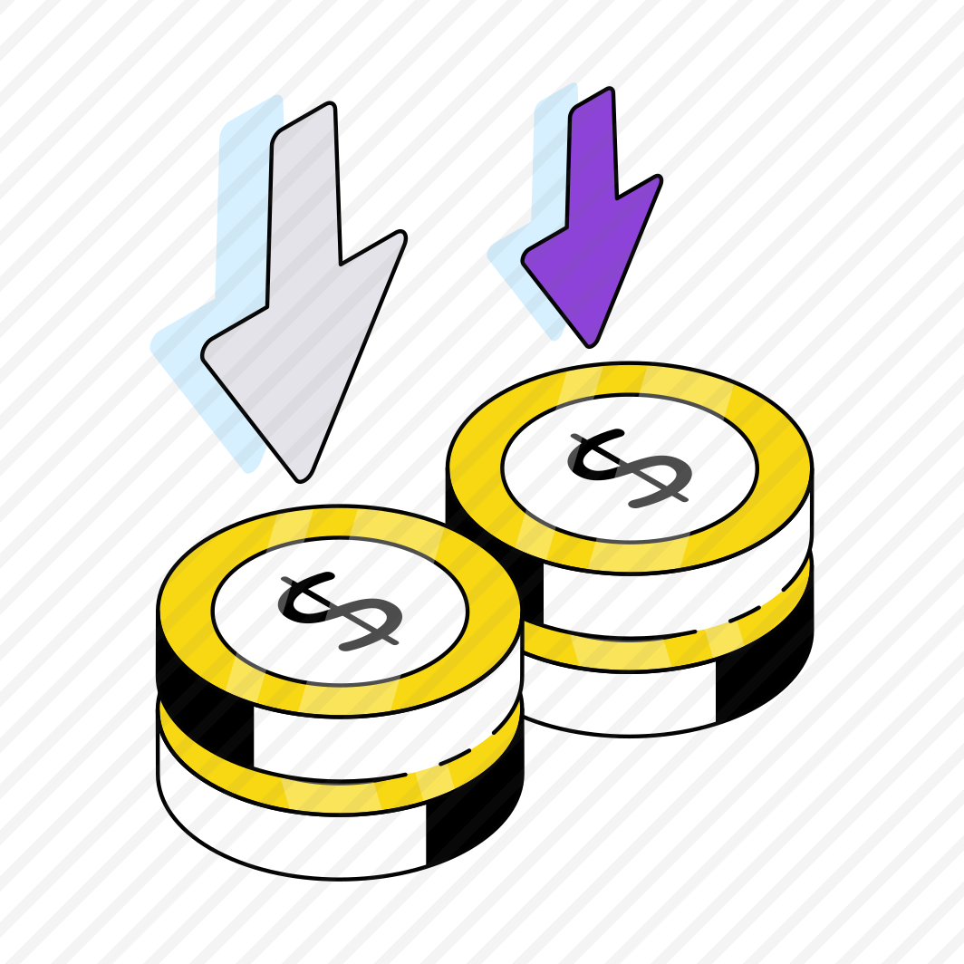 Dollar Value Down, Cash Coin, Money Coin, Currency Coin, Finance  preview
