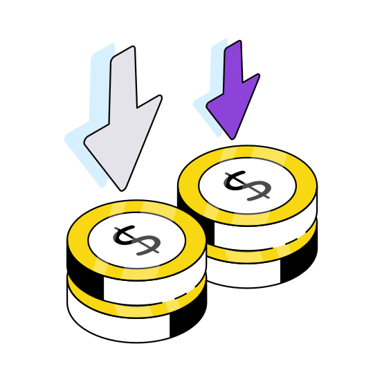 Dollar Value Down, Cash Coin, Money Coin, Currency Coin, Finance  illustration