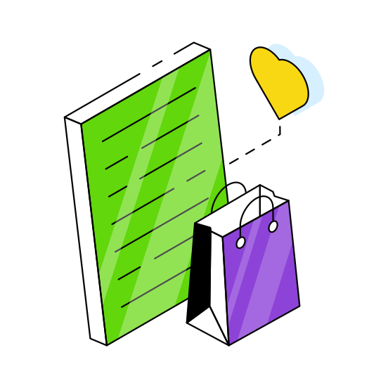 Favorite Shopping, Tote, Jute, Buy, Purchase,  illustration