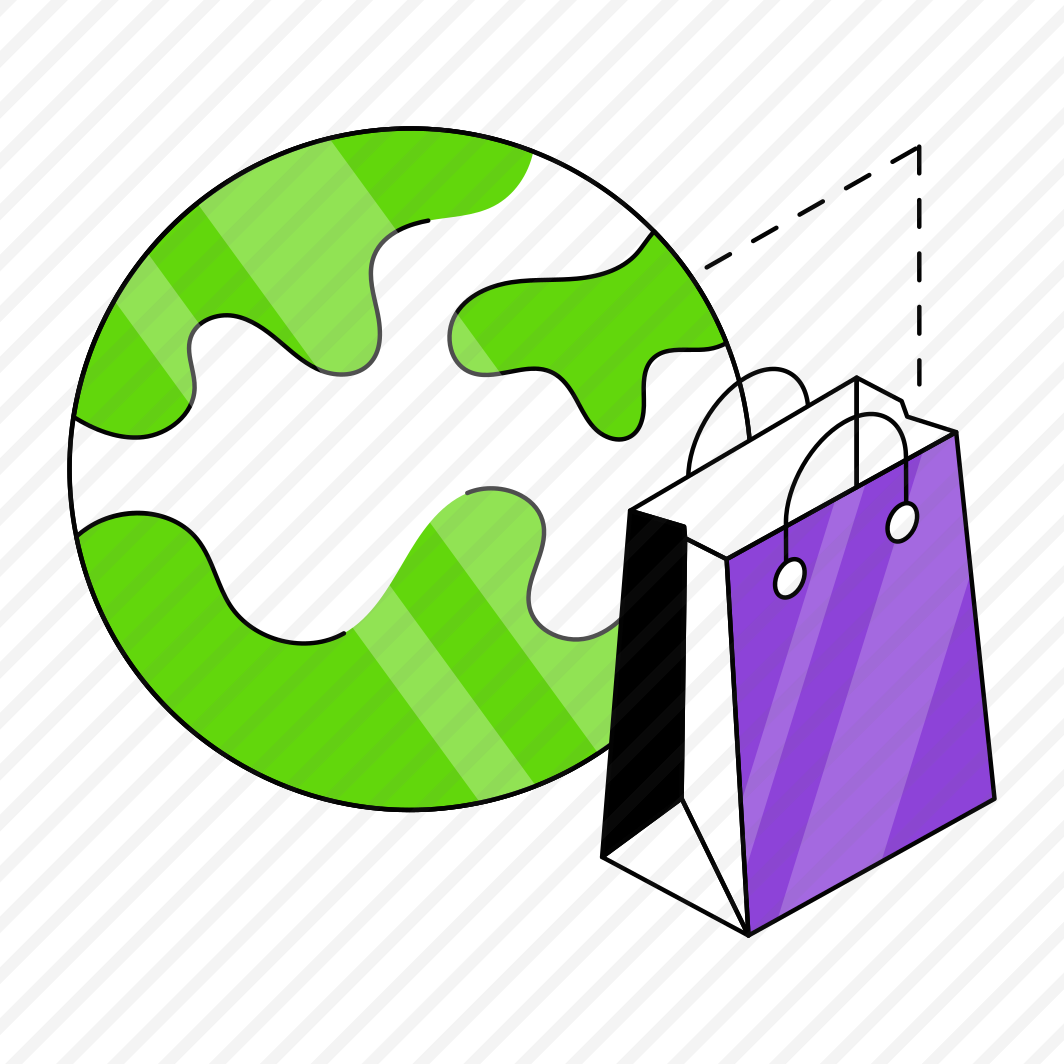 Global Shopping, Worldwide Shopping, Global Purchase, Commerce, Shopping Bags,  preview