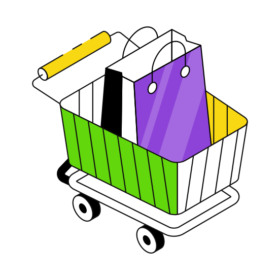 Handcart, Pushcart, Wheelbarrow, Shopping Cart, Commerce illustration