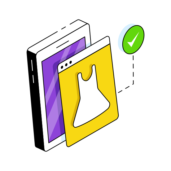 Mobile Shopping, Eshopping, Ecommerce, Online Shopping, Buy Frock Online illustration