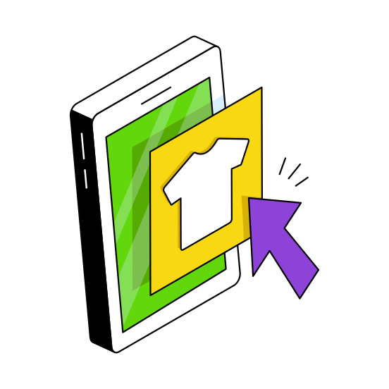 Mobile Shopping, Eshopping, Ecommerce, Online Shopping, Buy Shirt Online illustration