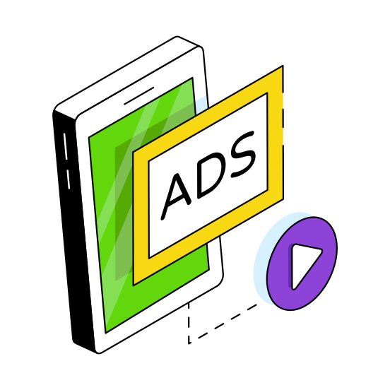 Online Ad, Digital Ad, Online Advertisement, Mobile Ad, Multimedia  illustration