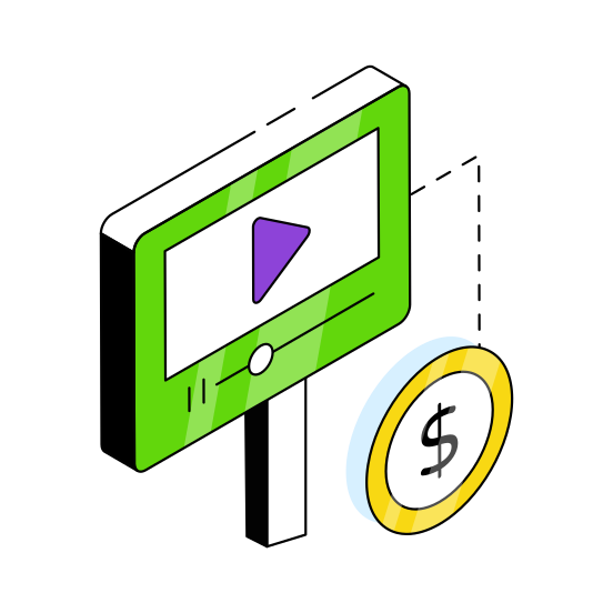 Paid Video, Paid Media, Paid Promotion, Online Video, Digital Video  illustration