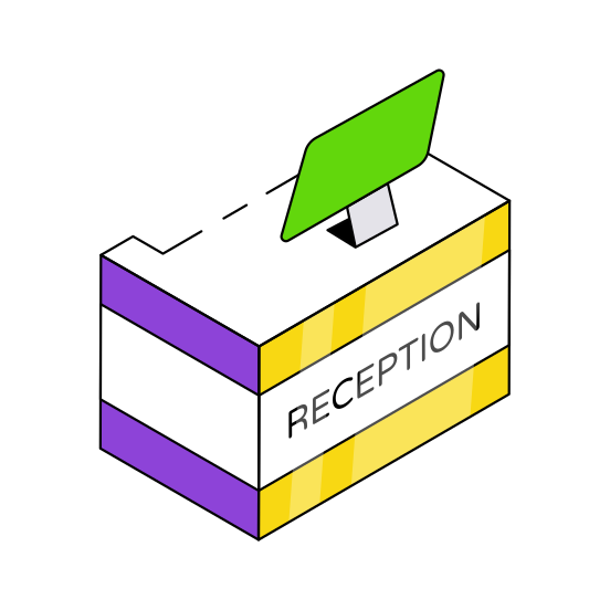 Reception, Reception Desk, Info Table, Info Desk, Front Desk illustration