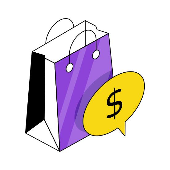 Shopping Chat, Message, Communication, Conversation, Discussion  illustration