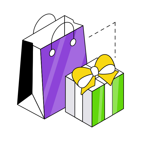 Shopping Gift, Carton, Wrapped Package, Present, Surprise,  illustration