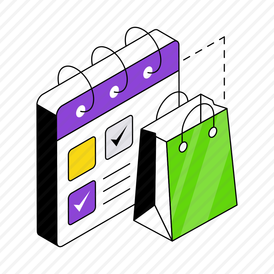 Shopping Schedule, Purchase Schedule, Shopping Plan, Almanac, Calendar,  preview